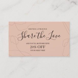 Referenzkartendesign in Pastellrosa Empfehlungskarte