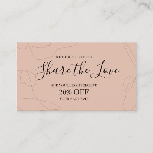 Referenzkartendesign in Pastellrosa Empfehlungskarte (Vorderseite)