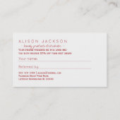 Referenzkartenvorlage für Beauty-Produkte Empfehlungskarte (Rückseite)