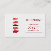 Referenzkartenvorlage für Beauty-Produkte Empfehlungskarte (Vorderseite)