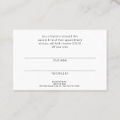 Referenzkunde des Glitzy Blue Glitzer Salon Visitenkarte (Rückseite)