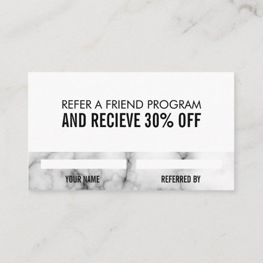 Referenzmarble Empfehlungskarte (Rückseite)