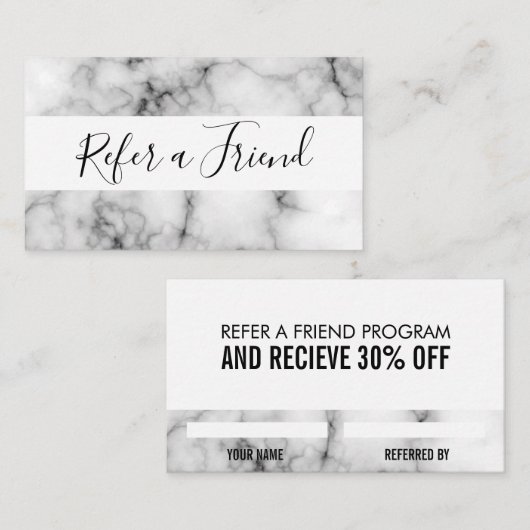 Referenzmarble Empfehlungskarte (Vorne/Hinten)