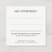 Referral Appointment Client Profile Card Set (Rückseite)