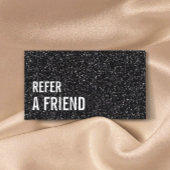 Referral Card | Modern Black Glitter Sparkles
