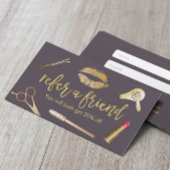 Referral Card | Modern Purple & Gold Beauty Salon