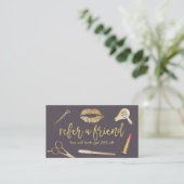 Referral Card | Modern Purple & Gold Beauty Salon (Stehend Vorderseite)