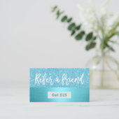 Referral Card | Modern Turquoise Dentist Dental (Stehend Vorderseite)