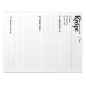 Refill Blank Recipe Pages /  Sheets | Full-Size  Notizblock (Vorderseite)