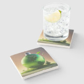 Refill the Earth – Sustainable Future & Green Plan Steinuntersetzer (Seitenansicht)