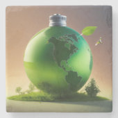 Refill the Earth – Sustainable Future & Green Plan Steinuntersetzer (Vorderseite)