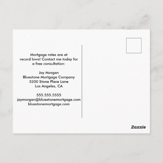 Refinanzierung Hypothekengesellschaft Werbung Post Postkarte (Rückseite)