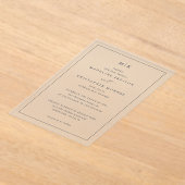 Refined Beige Calligraphy Invitation Acryleinladungen (Ablage )