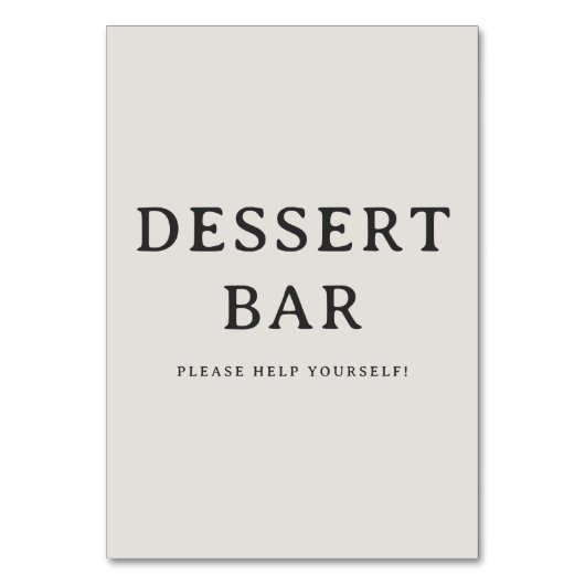 Refined Beige Text Design Tischnummer (Rückseite)