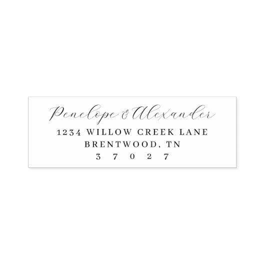 Refined Black Calligraphy Address Permastempel (Design)