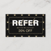 Refined Black Gold Crown Empfehlungskarte (Vorderseite)