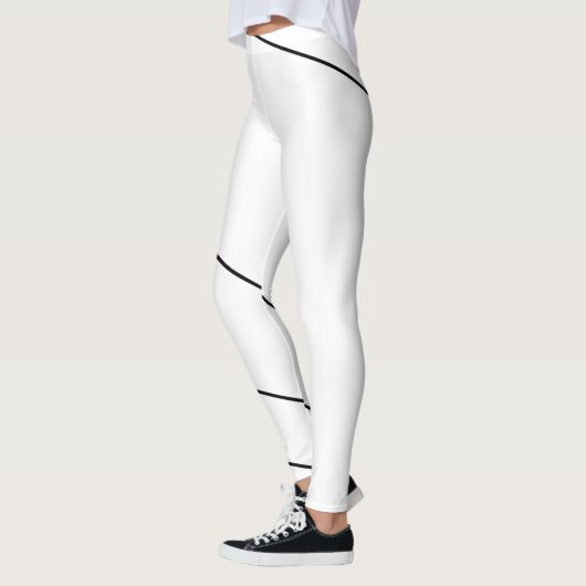Refined Black Minimal Enveloping Line Art Leggings (Links)