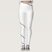 Refined Black Minimal Enveloping Line Art Leggings (Vorderseite)