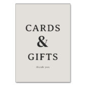 Refined Black Text Design Tischnummer (Vorderseite)