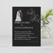Refined Black White Wedding Overlay Picture 2026  Einladung (Stehend Vorderseite)