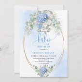 Refined Blue Hydrangeas Baby Shower Invitation Einladung (Vorderseite)