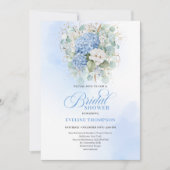 Refined Blue Hydrangeas Bridal Shower Invitation Einladung (Vorderseite)
