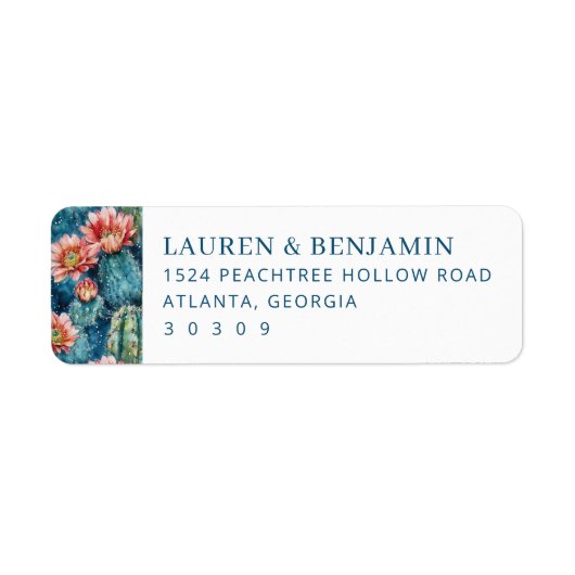 Refined Blue Watercolor Cactus (Vorne)