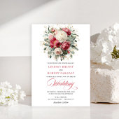 Refined Bohemian Ruby Red White Gold Invitation Einladung