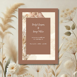 Refined Boho Chic Neutral Wedding Einladung