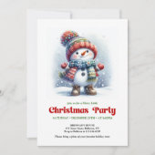 Refined Christmas cute snowman invite kids holiday Einladung (Vorderseite)