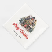 Refined Christmas scene napkins with vintage charm Serviette (Ecke)