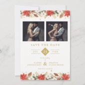 Refined Classic Christmas Garland Wedding Save The Date (Vorderseite)