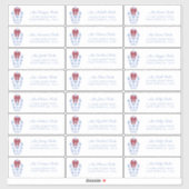 Refined Ginger Jar Red Bow Holiday Cards Adresse Aufkleber (Blatt)