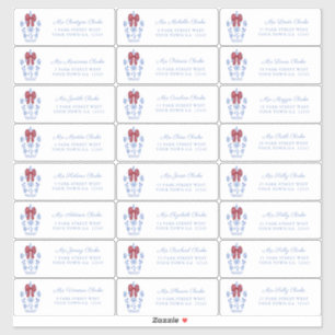 Refined Ginger Jar Red Bow Holiday Cards Adresse Aufkleber