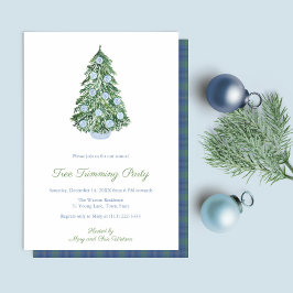 Refined Ginger Jar Tree Trimming Holidays Party Einladung