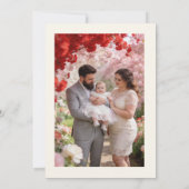 Refined Gold Botanical Cross Christian Baptism Einladung (Rückseite)