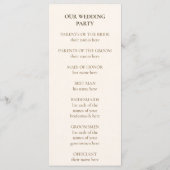Refined Gold Frame Wedding Program Programm (Rückseite)