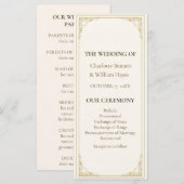 Refined Gold Frame Wedding Program Programm (Vorne/Hinten)