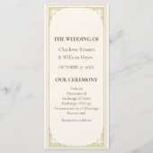 Refined Gold Frame Wedding Program Programm (Vorderseite)