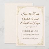 Refined Gold Frame Wedding Save the Date (Vorne/Hinten)