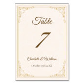 Refined Gold Frame Wedding Table Number Tischnummer (Rückseite)