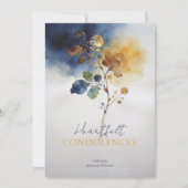 Refined Gold & Navy Blue Botanical Branch Sympathy (Vorderseite)