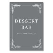 Refined Gray Floral Border Tischnummer (Rückseite)