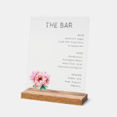 Refined Gray Minimalist Bar Menu Acrylschild (Winkel)