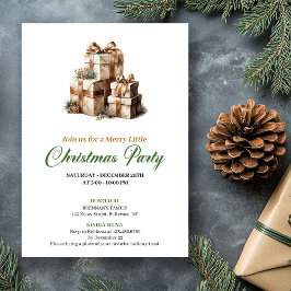 Refined Green And Gold Christmas Gifts Invitation Einladung