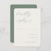 Refined Green Calligraphy Template RSVP Karte (Vorne/Hinten)