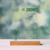 Refined Green Minimalist Beverage Menu Acrylschild (Neutral)