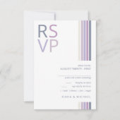 Refined Lines Geometric Wedding Violet ID983 RSVP Karte (Vorderseite)