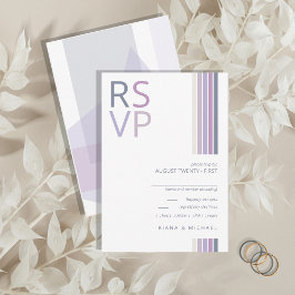 Refined Lines Geometric Wedding Violet ID983 RSVP Karte