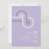 Refined Lines Geometric Wedding Violet ID983 Save The Date (Vorderseite)
